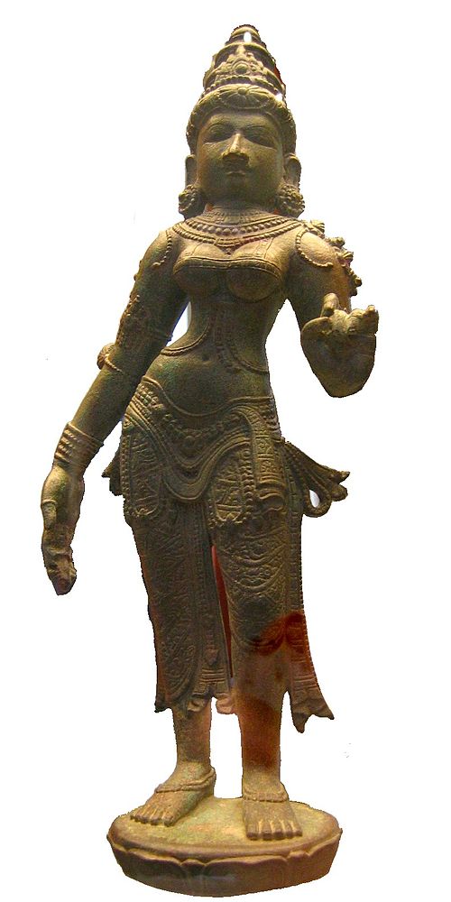 A sculpture of the goddess Lakshmi