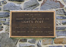 A view of the bronze plaque at Light's Fort. Light's Fort - Bronze Plaque - 6-14-2019.jpg