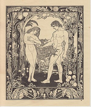 "Adam and Eve" by Ephraim Moshe Lilien, 1923 Lilien Ephraim Moses, 1923, Adam i Ewa.jpg