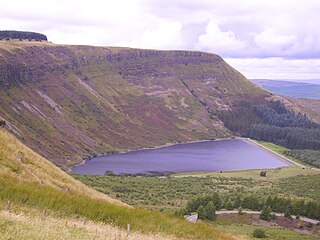 Llyn Fawr reservoir in the United Kingdom