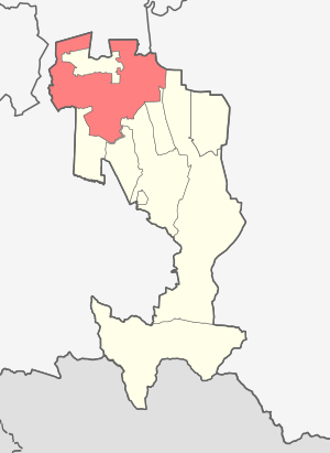 Malgobek-district op de kaart