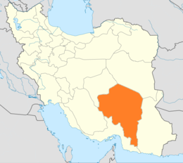 ირანის რუკა გამოყოფილი პროვინციით ქერმანის ოსტანი