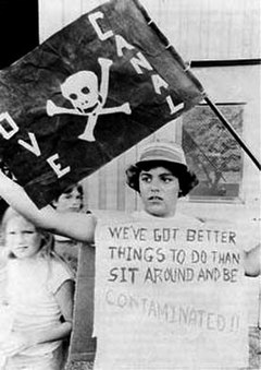 A protest by Love Canal residents, ca. 1978.