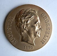 Médaille Augustin Grosselin (1800-1878), Institution des petites familles. Graveur Aimé Millet (1819-1891). Avers.