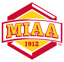 MIAA logo in Pittsburg State's colors MIAA logo for Pittsburg State.svg