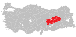 Localização de Malatya Sub-região