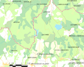 Mapa obce Lacombe