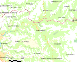 Mapa obce Grand-Vabre