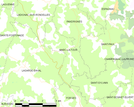 Mapa obce Marc-la-Tour