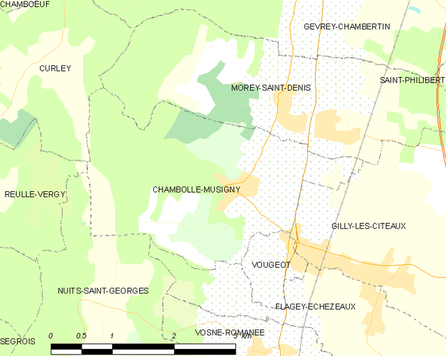 Poziția localității Chambolle-Musigny