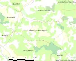 Mapa obce Saint-Sulpice-de-Mareuil