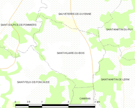 Mapa obce Saint-Hilaire-du-Bois