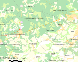 Mapa obce Rivière-Saas-et-Gourby
