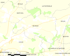 Mapa obce Boursay