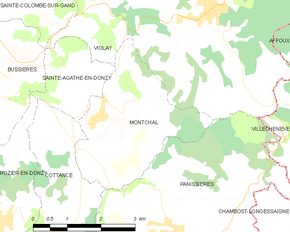 Poziția localității Montchal