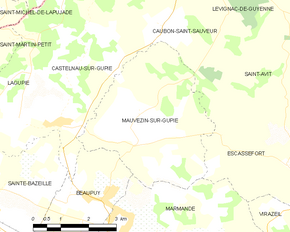 Poziția localității Mauvezin-sur-Gupie