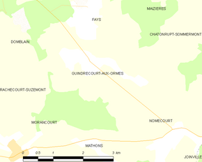 Poziția localității Guindrecourt-aux-Ormes