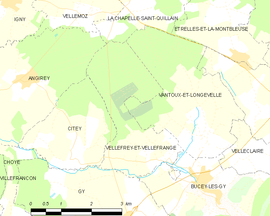 Mapa obce Vellefrey-et-Vellefrange