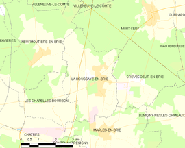 Mapa obce La Houssaye-en-Brie