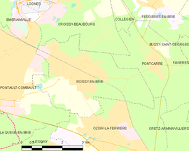Mapa obce Roissy-en-Brie