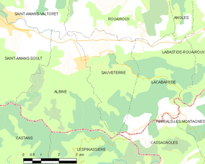 Poziția localității Sauveterre