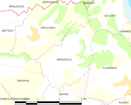 Mapa obce Avrainville