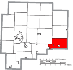 Map of Guernsey County Ohio Highlighting Millwood Township.png