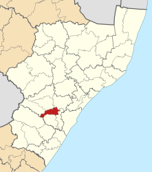 Map of KwaZulu-Natal with Msunduzi highlighted (2016) .svg