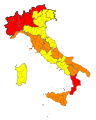 Mappa della suddivisione dell'Italia secondo l'ordinanza del Ministero della Salute del 10 novembre 2020.svg