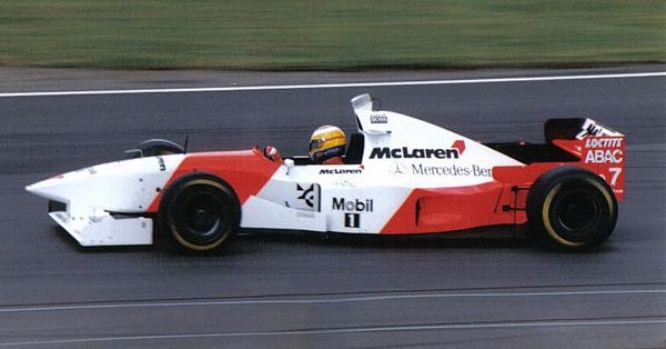 Mark Blundell driving the MP4/10B at the 1995 British Grand Prix