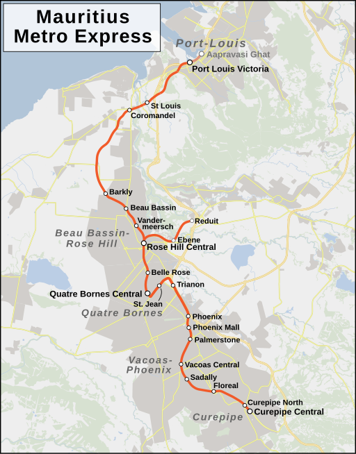 Mauritius Metro Express Map