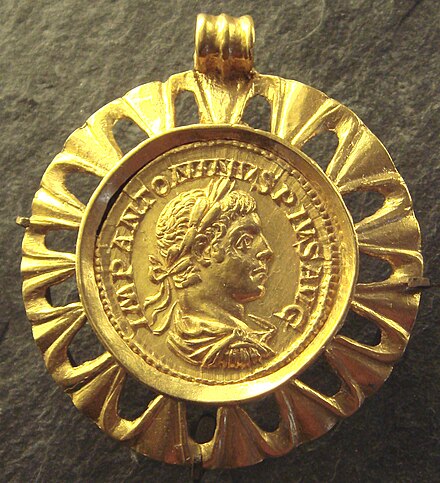 Medal of Elagabalus, Louvre Museum. Inscription: imp· antoninus pius aug·