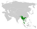 Melanochlora sultanea distribution map.png