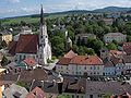 Melk and its Gothic church (with Neo-Gothic tower)