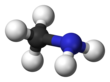Ball and stick model of methylamine
