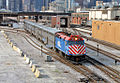 Metra train in the Chicago suburbs