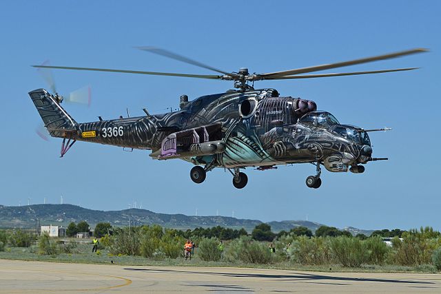A Czech Mil Mi-24 "Alien Tiger" of the 221st Helicopter Squadron at the 'Tiger Meet' in 2016