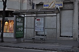 Español: Mollet del Vallès: Parada de autobús de Jaume I en sentido Parets del Vallès. Català: Mollet del Vallès: Parada d'autobús de Jaume I en sentit Parets del Vallès.