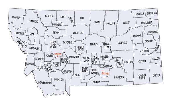 Comtés de l'État du Montana