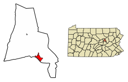 Location of Danville in Montour County, Pennsylvania.