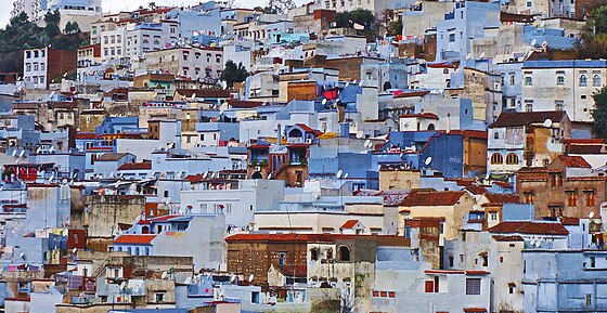A traditional Moroccan townscape in Chefchaouen