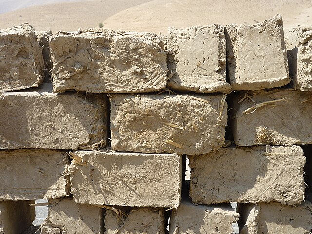 New, unlaid mudbricks in the Jordan Valley, West Bank Palestine, (2011)