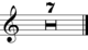Seven measure multirest, notated variously