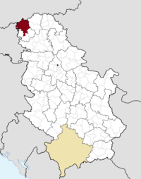 Location of the municipality of Sombor within Serbia