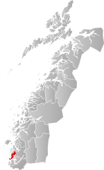 Mapa do condado de Møre og Romsdal com Sømna em destaque.