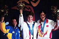 Siegerehrung 2000: links mit Silber Kang Cho-hyun