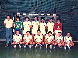 The handball team of Ortigia Syracuse, three-time national champion from '87 to '89. ORTIGIA 1986-87.jpg