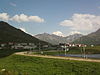 At the top of the Oberalp mountain pass, Central Switzerland