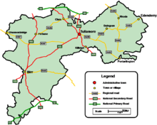 Road network of Offaly