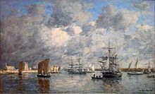 Eugène Boudin : Port de Camaret, 1872 (musée des Beaux-Arts d'Angers, dépôt du musée d'Orsay).